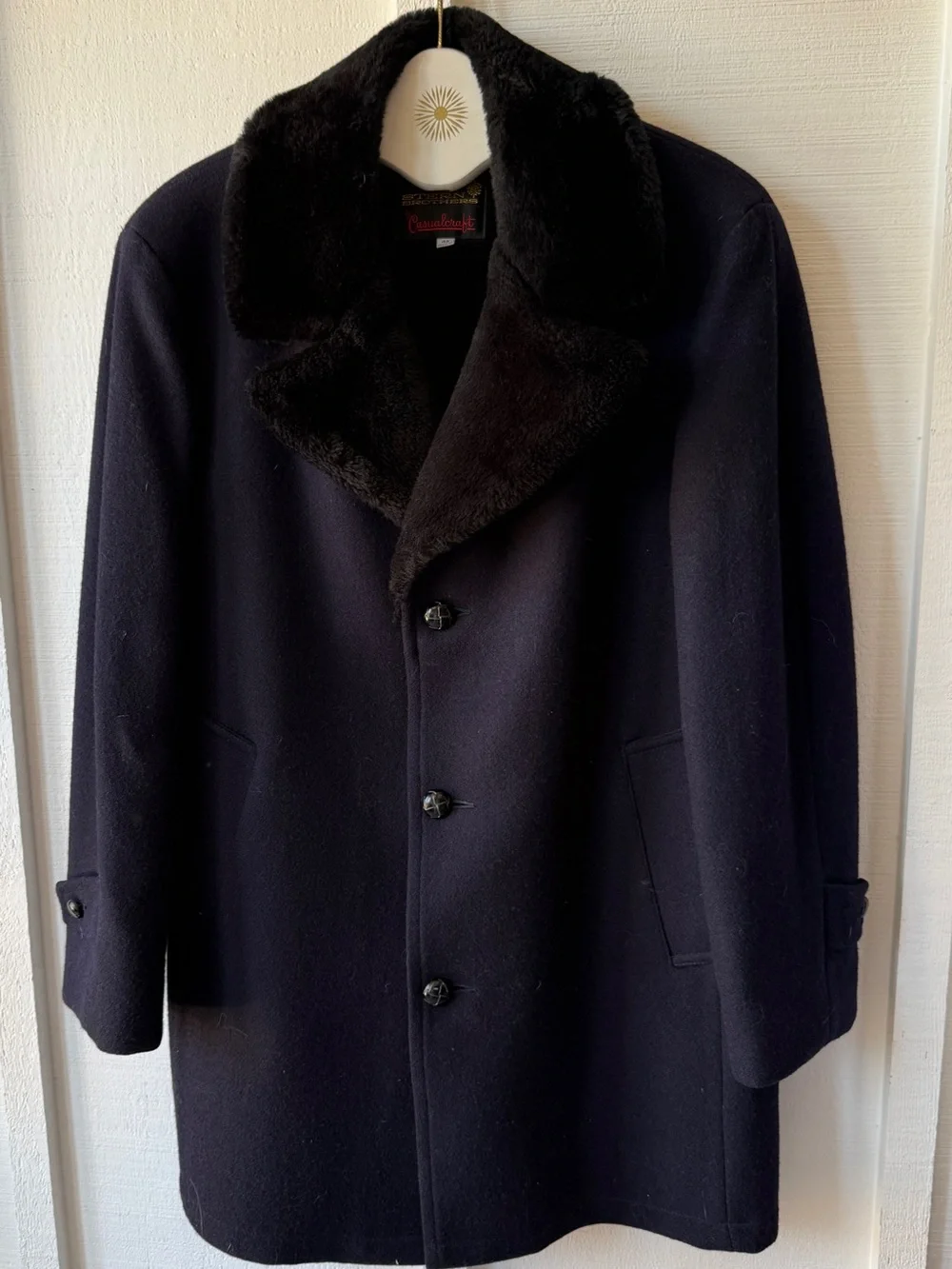 VTG 1960s - 70s Stern Brothers by Casualcraft Wool Car Coat | Deep Navy | 42R